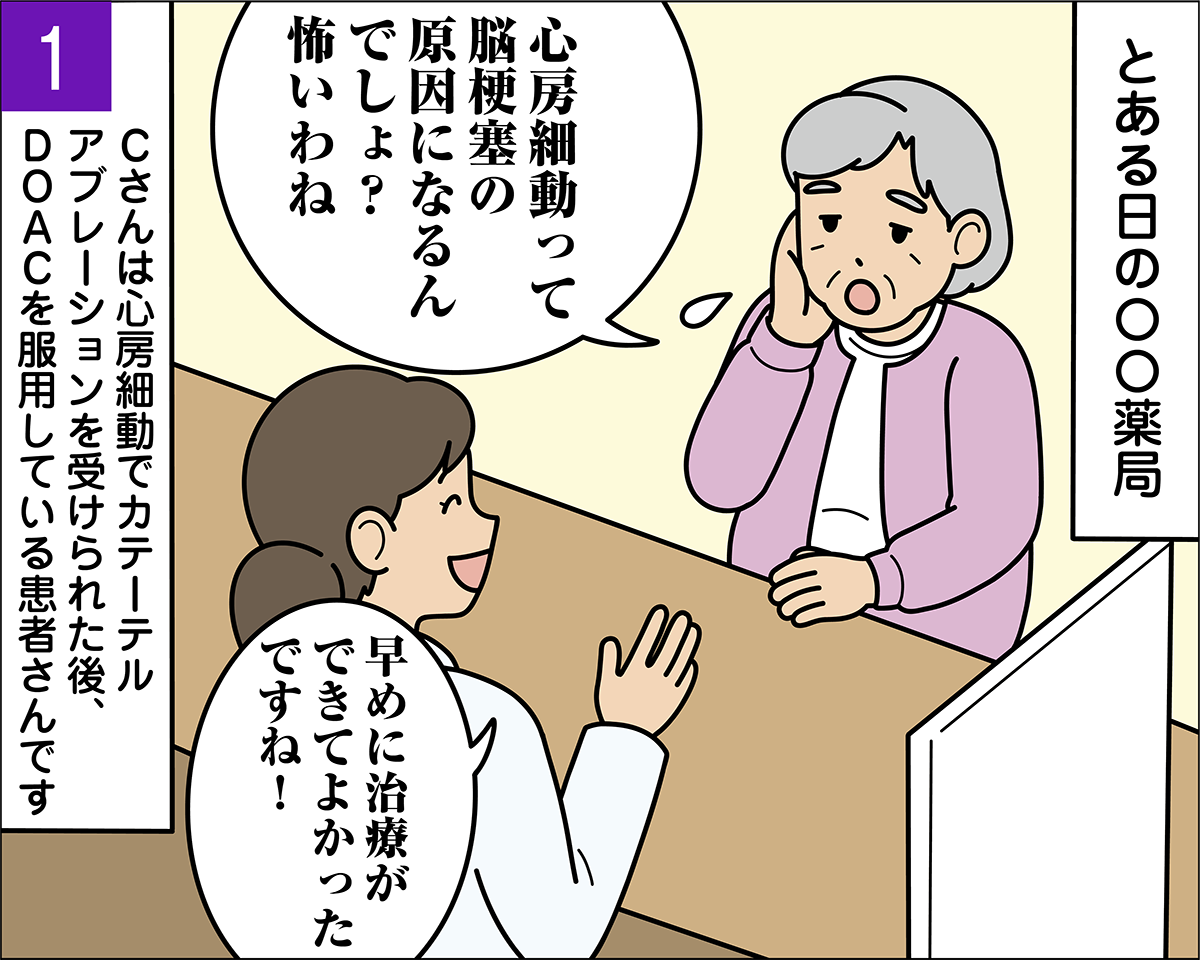 薬剤師と会話する患者さん