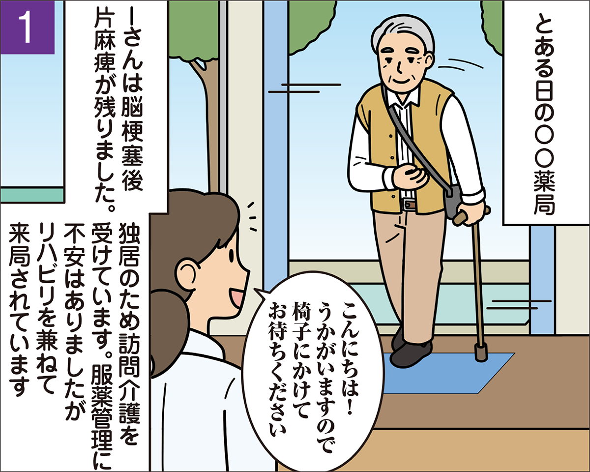 薬局に来た脳血管障害の患者さん