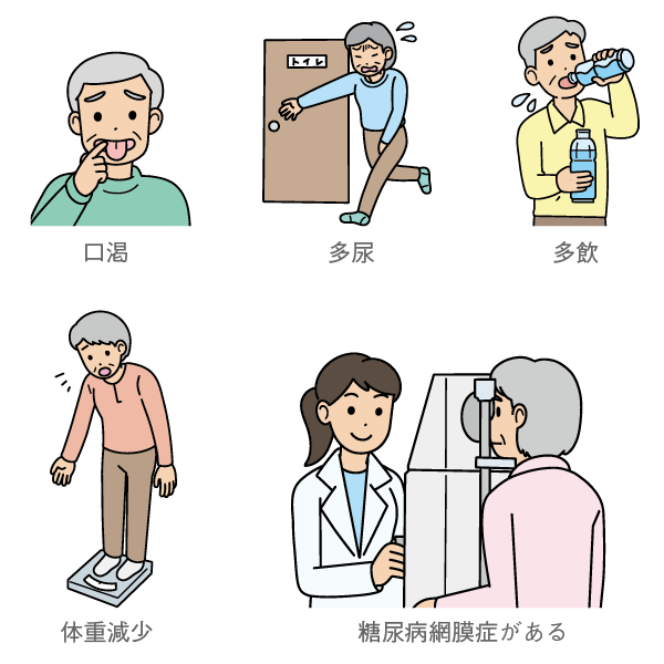 糖尿病診断時に確認する典型的な慢性高血糖症状と合併症