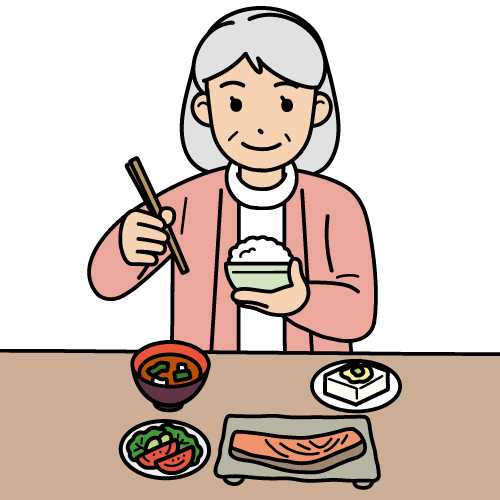 健康的な食事をする女性