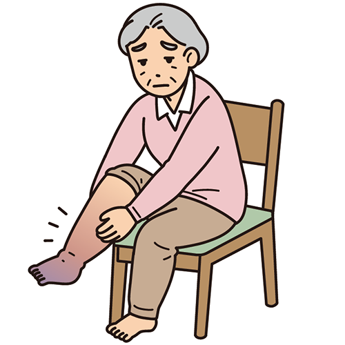 足が腫れている女性